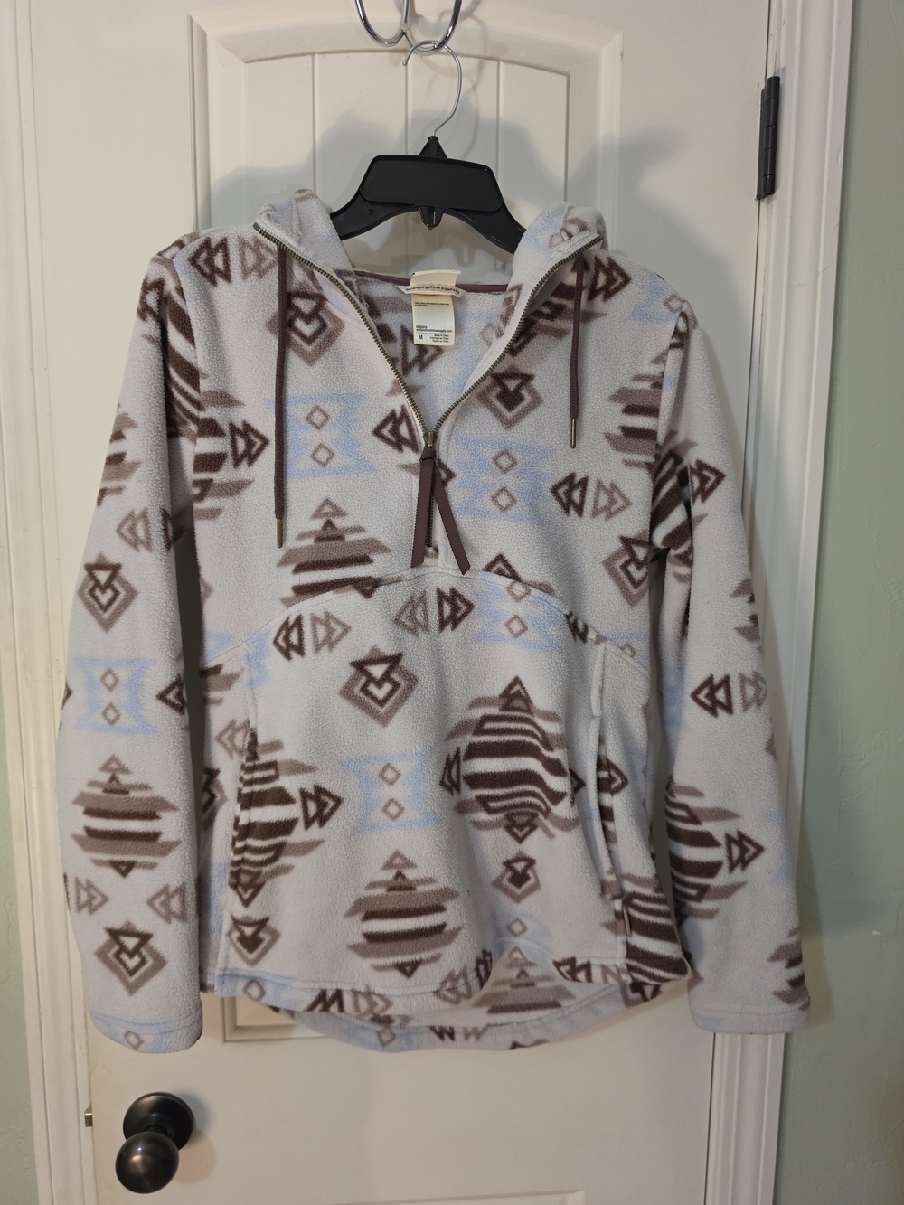 Aztec Print Half-Zip Fleece Pullover
